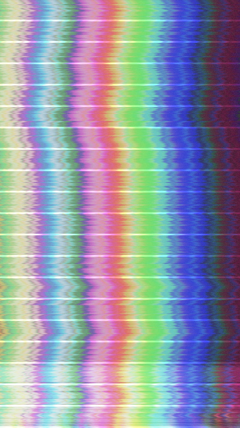 Abstract digital glitch art. Technology error. Video tv signal damage with pixel noise and error int...