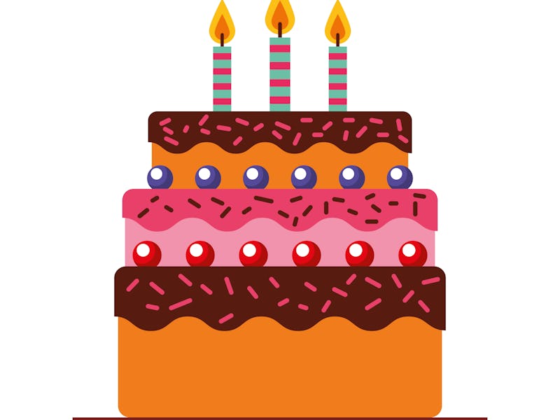 delicious cake brithday with candles