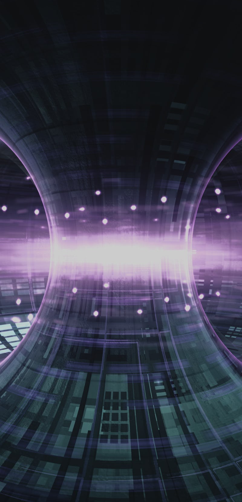 High Energy Particles Flow Through A Tokamak Or Doughnut-Shaped Device. Antigravity, Magnetic Field,...