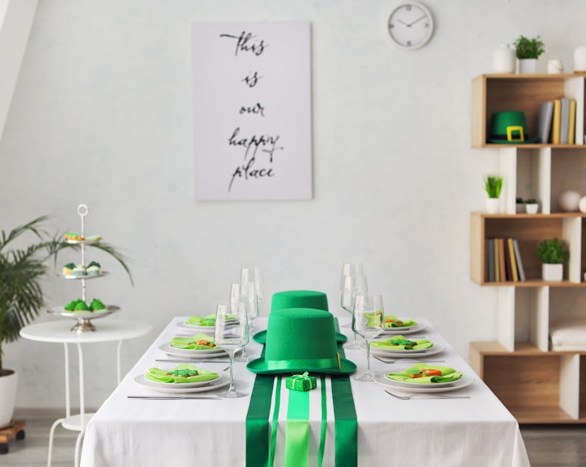 Table set for St. Patrick's Day celebration