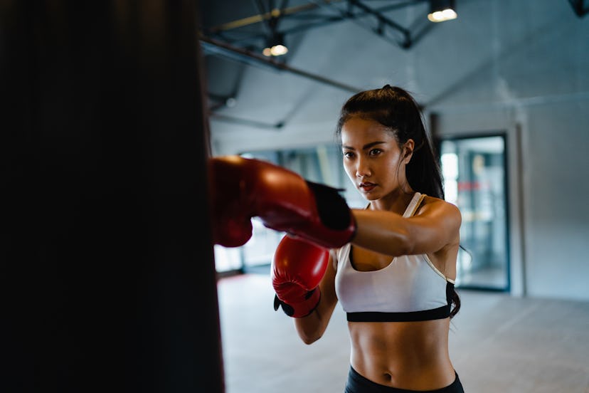 Boxing is a great stress-reliever as well as a strength training workout.