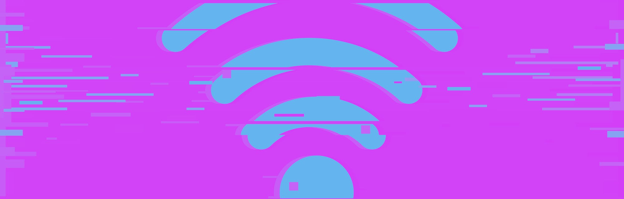 Wi-Fi Icon,glitch design, abstract background. vector illustration