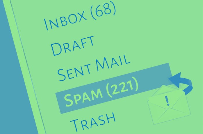 mail box menu with selected spam folder
