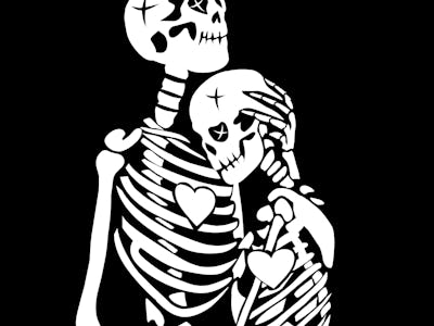 romantic skeleton couple vector. The Kiss of Death. skeletons love tattoo. skeleton in Love. valenti...