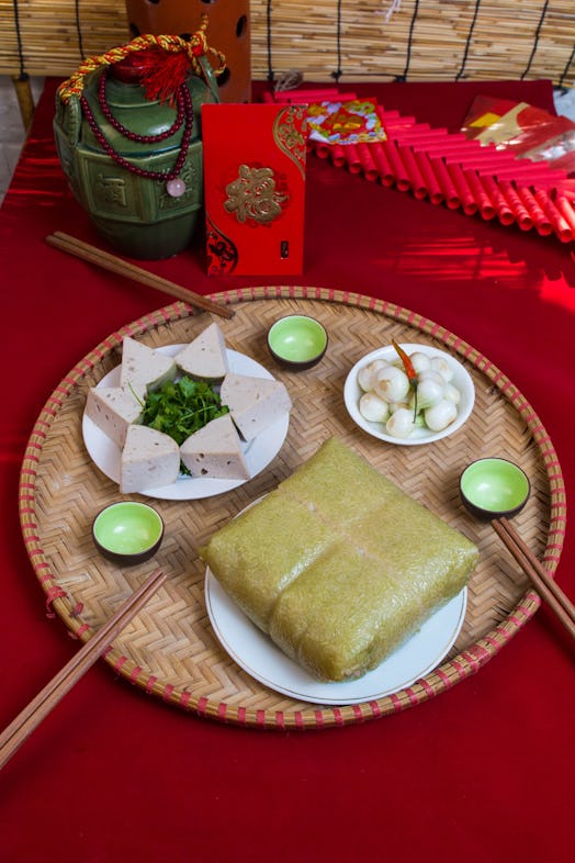 Traditional Vietnamese cuisine for Tet, or Lunar New Year.