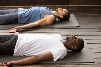 As one of the yoga poses for 2, try lying in savasana with your partner at the end of your practice ...