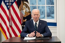 US President Joe Biden meets virtually with farmers and ranchers to discuss his Administration's wor...