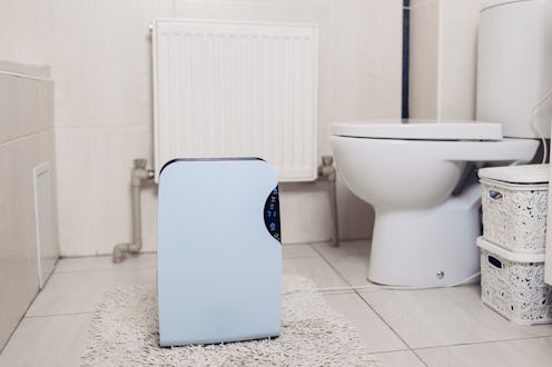 Dehumidifier with touch panel, humidity indicator, uv lamp, air ionizer, water container works in ba...