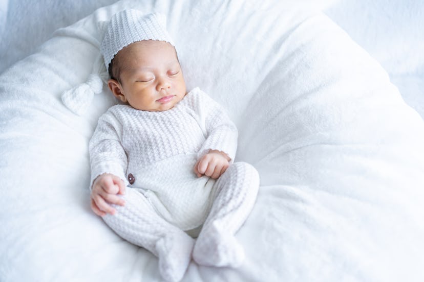 Sleeping New Born Baby, one month old, Instagram captions for monthly baby photos