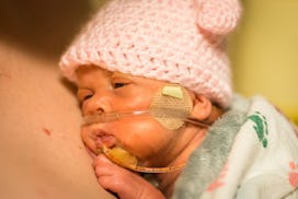 Preemie baby girl gets some skin to skin with her dad in the NICU, and these Instagram captions can ...