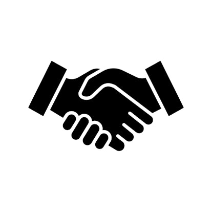 Handshake glyph icon. Simple solid style for web and app. Handshake, business partnership hand gestu...
