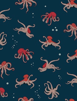 Octopus sea life vector seamless pattern