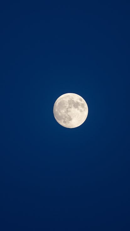 Magical view of a nighttime sky with large full moon. Attractive astronomy phenomenon. Halloween des...