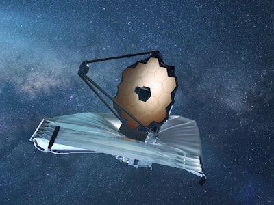 James Webb Space Telescope observing a distant star (3d illustration, elements of this image are fur...