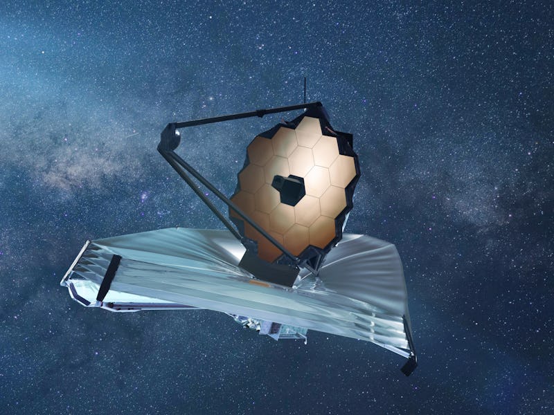 James Webb Space Telescope observing a distant star (3d illustration, elements of this image are fur...