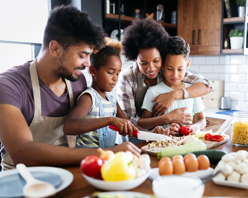 family eating dinner