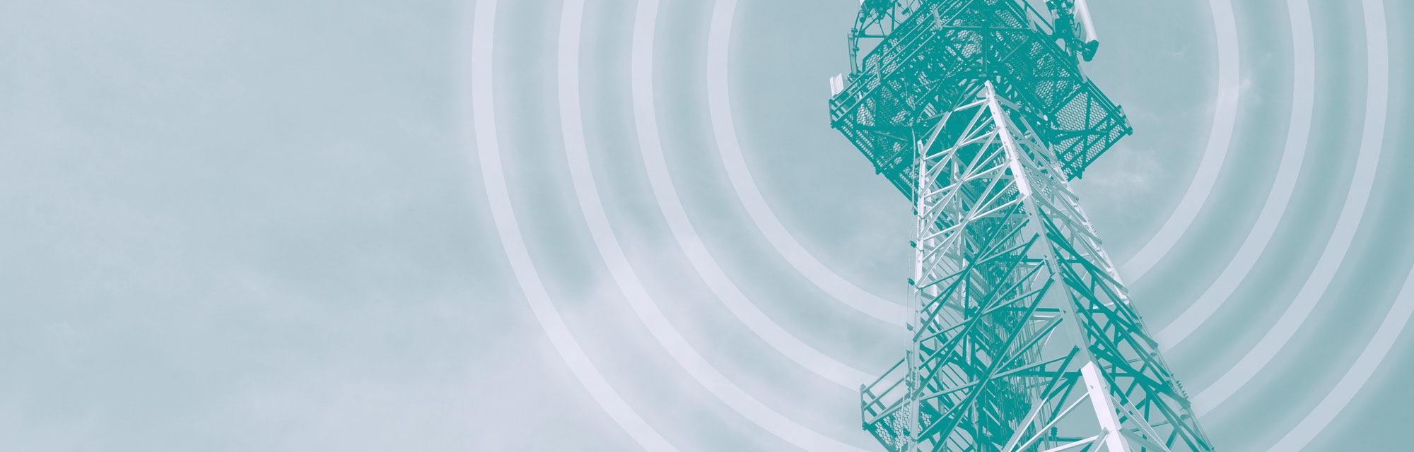 Telecom tower and 5G network graphic