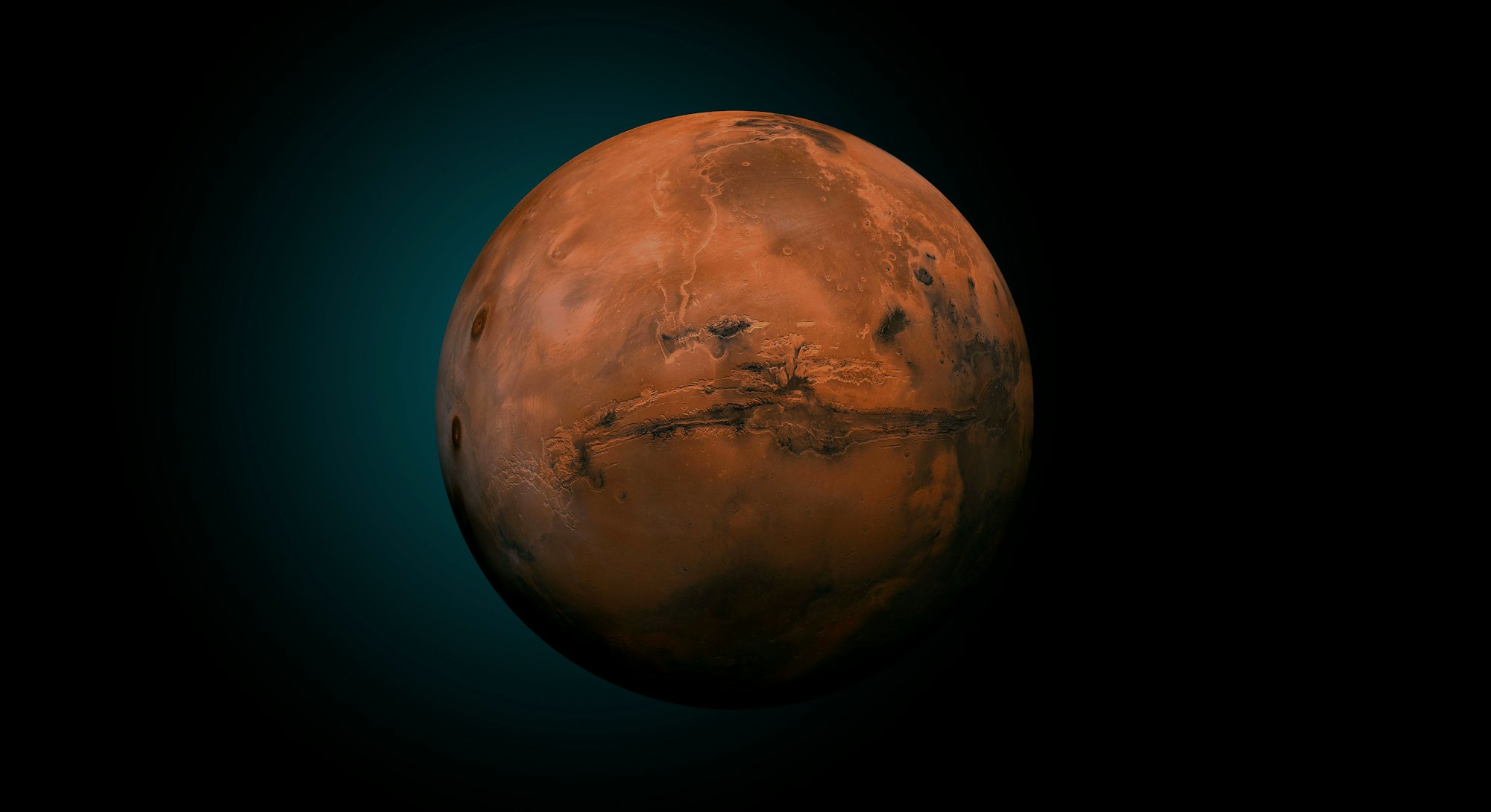 Solar System - Mars. Planet near Sun. Mars is a terrestrial planet with a thin atmosphere, having cr...