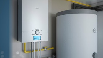 Boiler room - gas heating system, 3d illustration