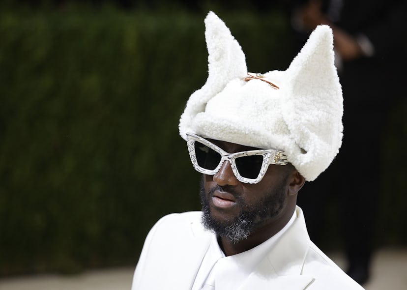 Virgil Abloh poses on the red carpet for the 2021 Met Gala, the annual benefit for the Metropolitan ...