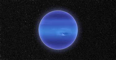 Neptune rotating on outer space 