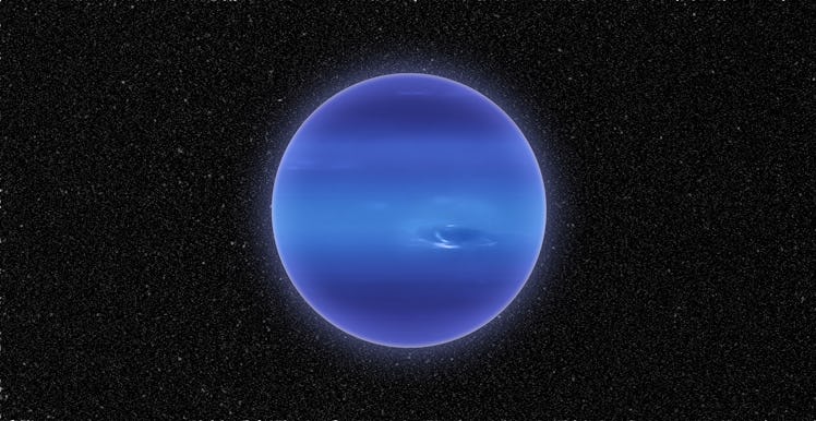 Neptune rotating on outer space 