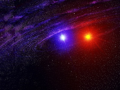 Double star in outer space. Elements of this image were furnished by NASA. High quality photo