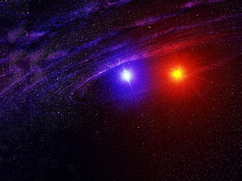 Double star in outer space. Elements of this image were furnished by NASA. High quality photo