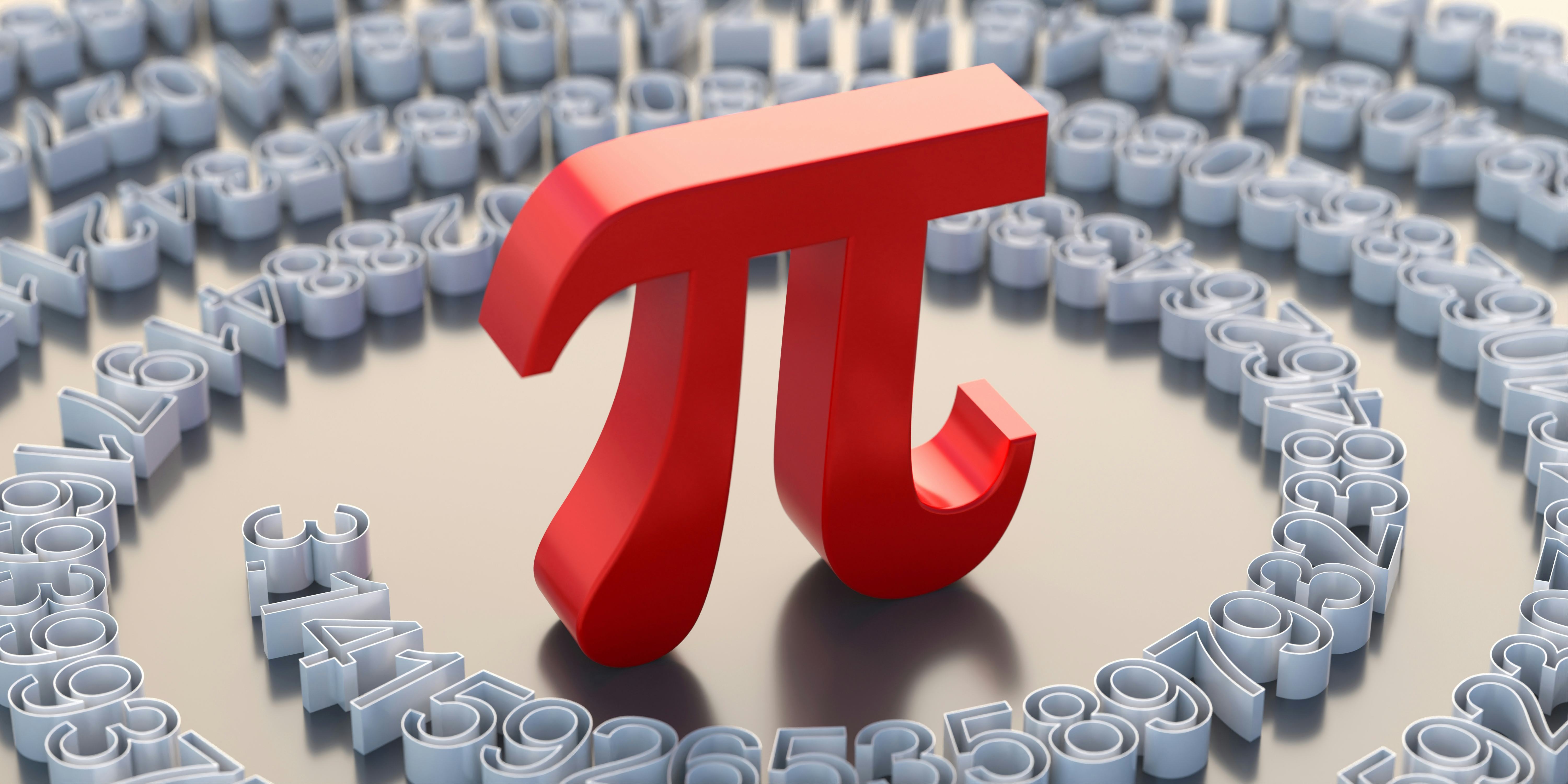 International PI day March 14. Math and science concept, Pi Greek alphabet letter, mathematical symb...