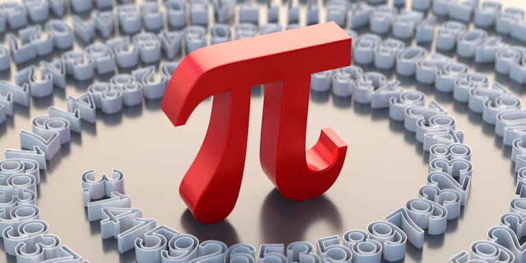 International PI day March 14. Math and science concept, Pi Greek alphabet letter, mathematical symb...