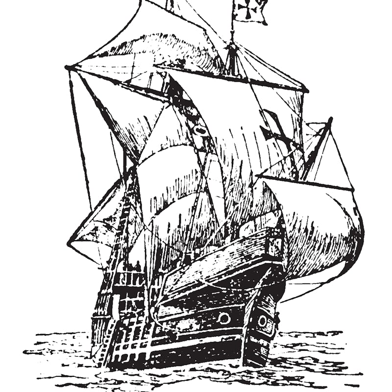 Santa Maria was the largest of the three ships used by Christopher Columbus in his first voyage, vin...