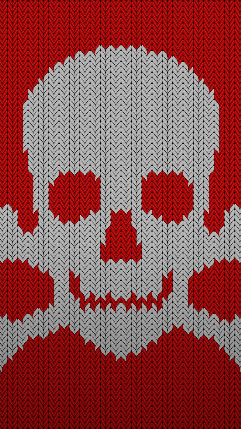 Knitted pattern background texture. Vector illustration.