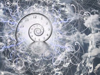 Time and Quantum Physics. 3D rendering