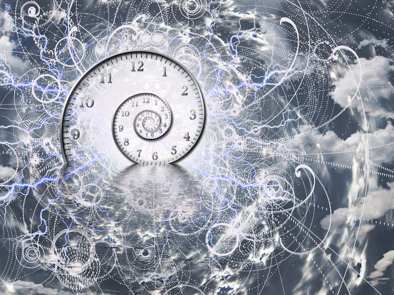 Time and Quantum Physics. 3D rendering