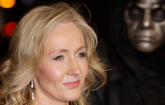 J K Rowling A photo from files showing British author J K Rowling arriving at a cinema in London's L...