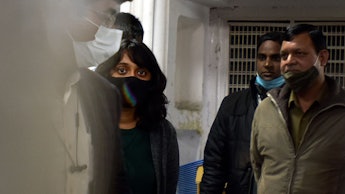Climate activist Disha Ravi during a hearing at Patiala House Court where she was granted bail in th...