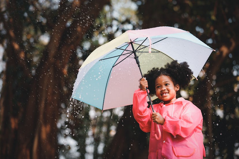 Kids playing outside in the rain can have huge benefits for them.