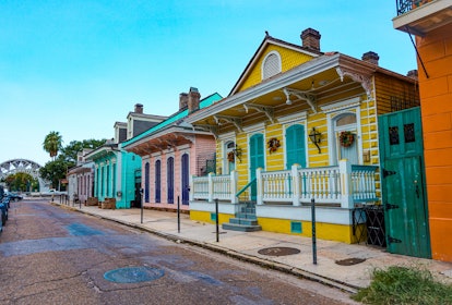 Colorful street in the french quarter, in New Orleans, Louisiana. USA