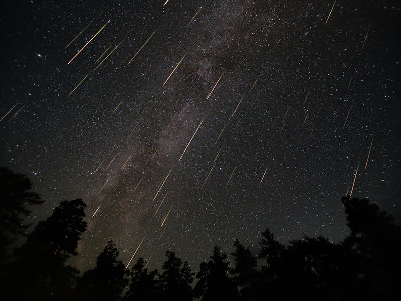 Perseid Meteor Shower. Collage of photos taken on the night of August 12, 2016 in the mountains of A...