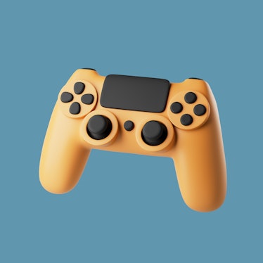 Simple wireless gamepad for gaming 3d render illustration.