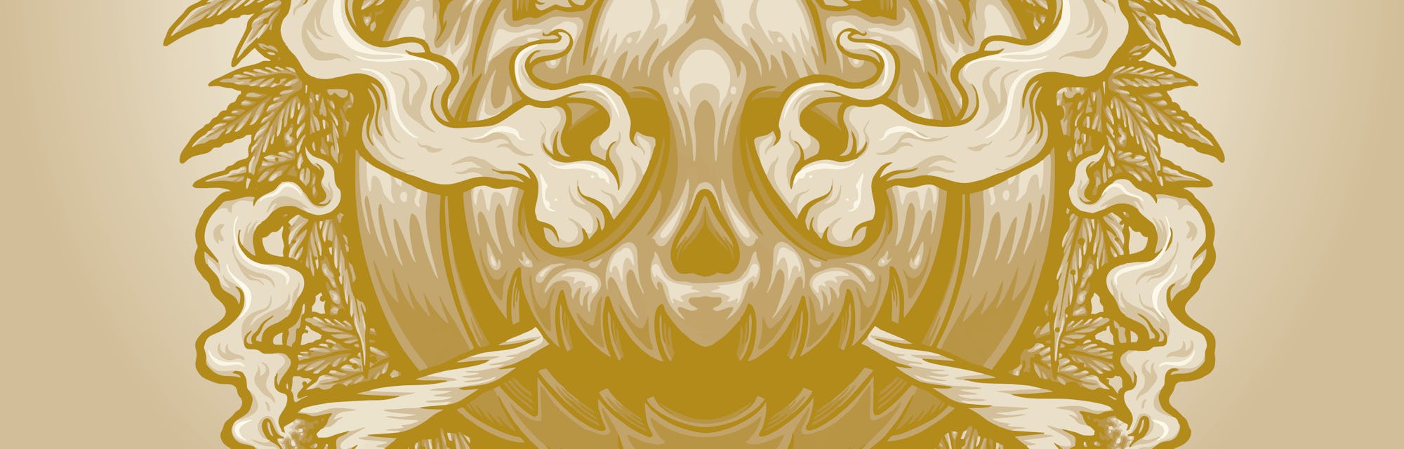 Halloween Jack O Lantern Cannabis Background Vector illustrations for your work Logo, mascot merchan...