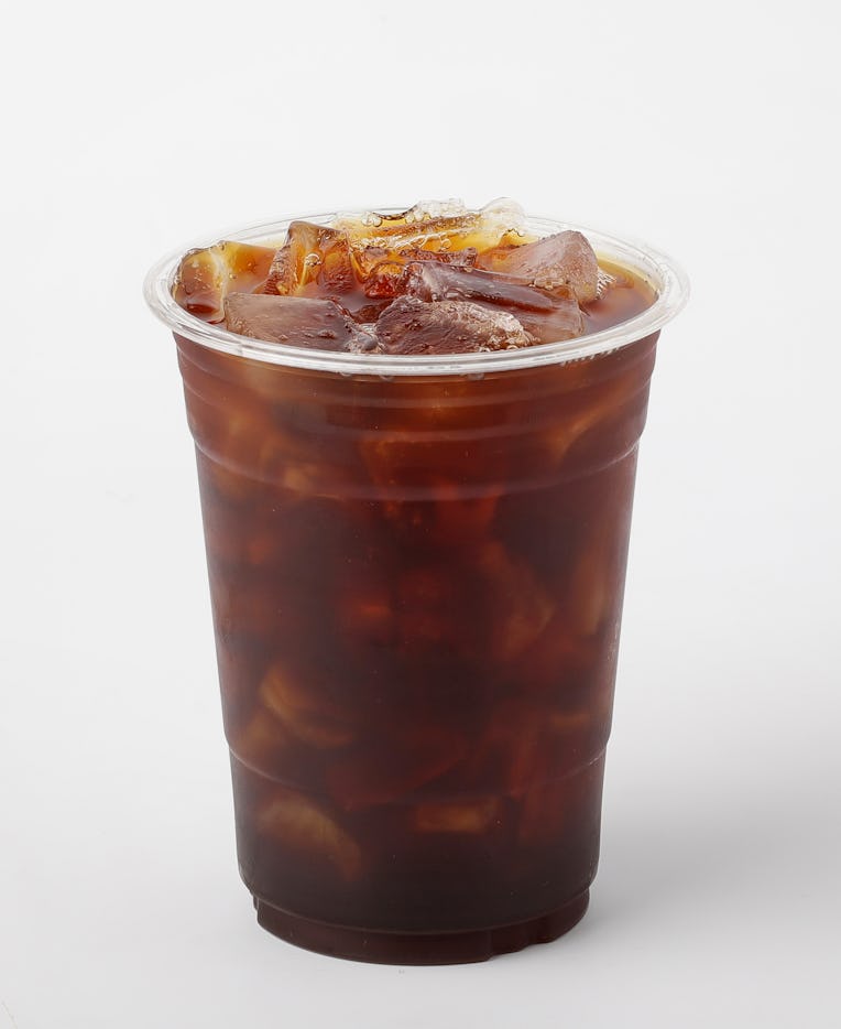 Iced Americano on white background
