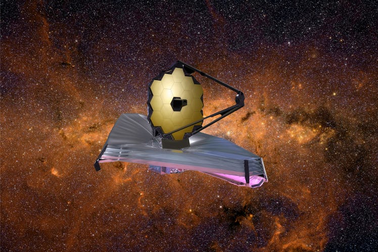 James Webb Space Telescope looking at galaxies. This image elements furnished by NASA