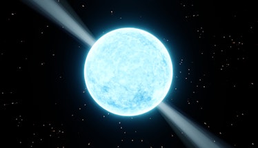Pulsar, neutron star 3d illustration