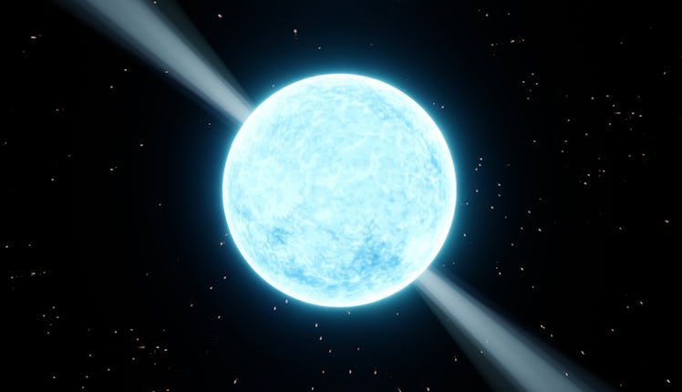 Pulsar, neutron star 3d illustration