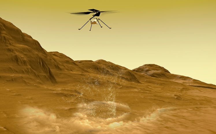 The Ingenuity drone-helicopter has separated from the Perseverance rover on Mars and prepares for it...
