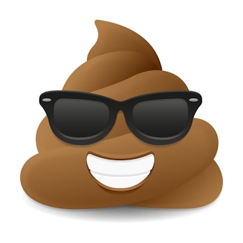 Pile of Poo Sunglasses Summer Emoji Icon Object Symbol Gradient Vector Art Design Cartoon Isolated B...