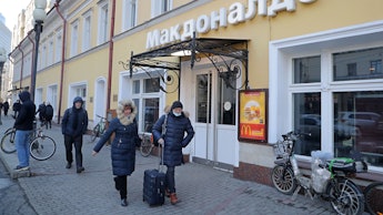 A view of a McDonalds restaurant in Moscow, Russia, 09 March 2022. As the result of sanctions impose...