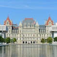 New York State Capitol, Albany, New York, USA. This building was built with Romanesque Revival and N...