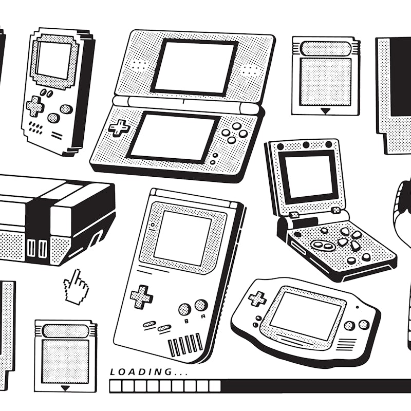 retro video game console vector illustration set. collection of different nostalgic old systems and ...